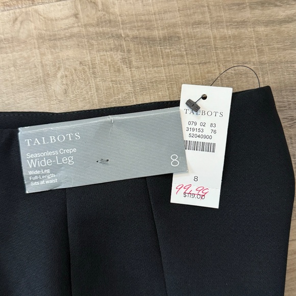 Talbots, Fully-Lined, Seasonless Crepe, Wide Leg, Size 8, NWT - Picture 2 of 4